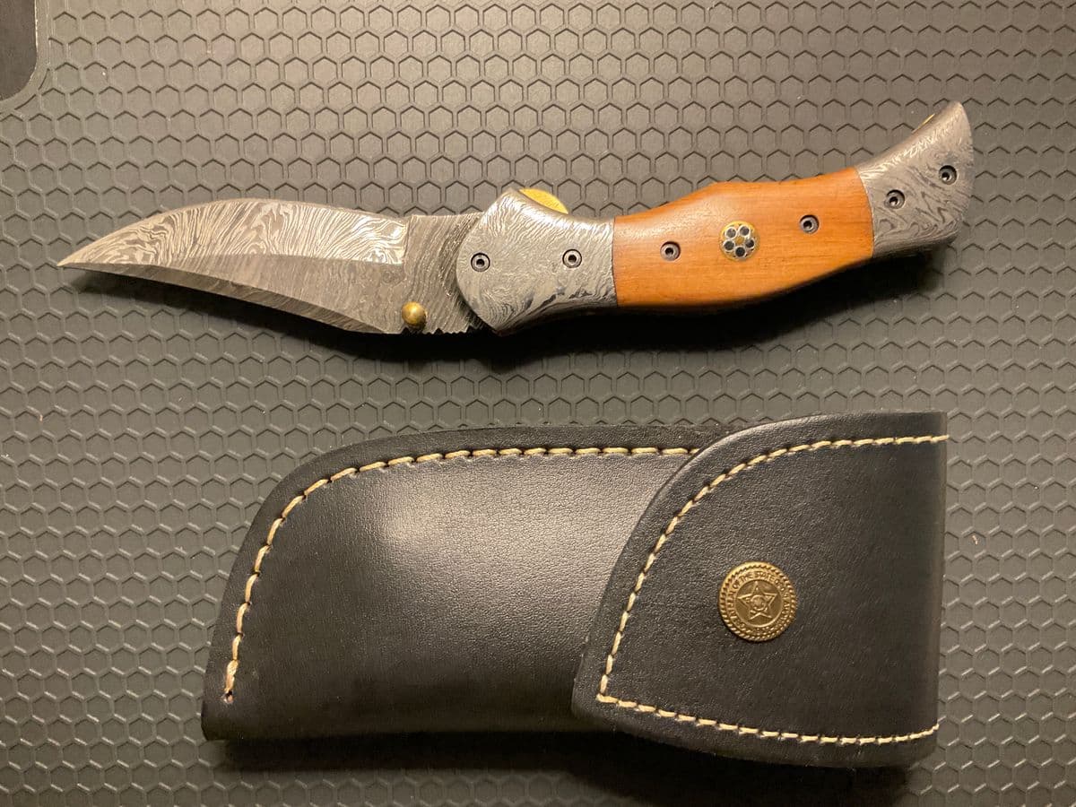 Very Nice Custom Damascus Pocket Knife